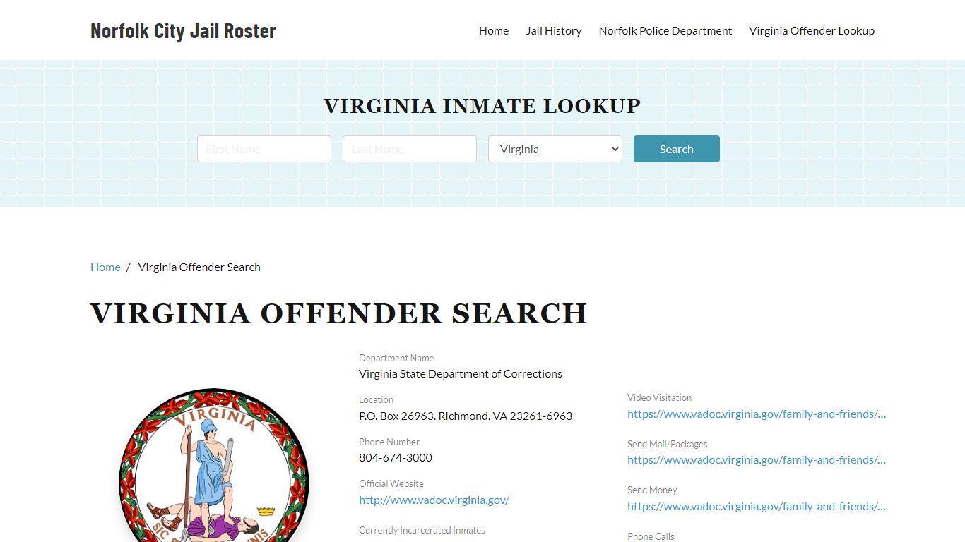 Virginia Offender Lookup, City Jail Records Search